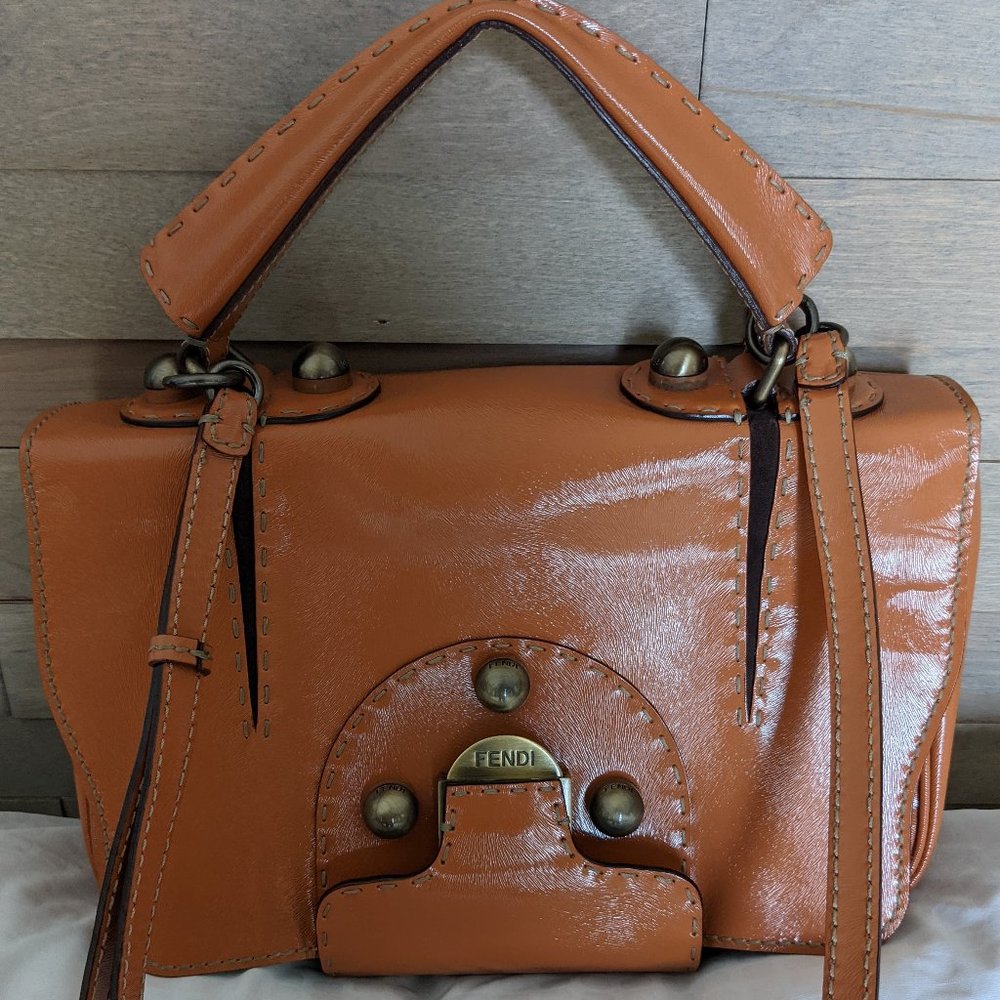 Genuine Fendi Patterned Leather Handbag